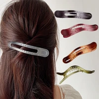 2022 new vintage geometric twist multicolor hair clips for women acrylic hairpins headwear accessories duck bill clip headwear