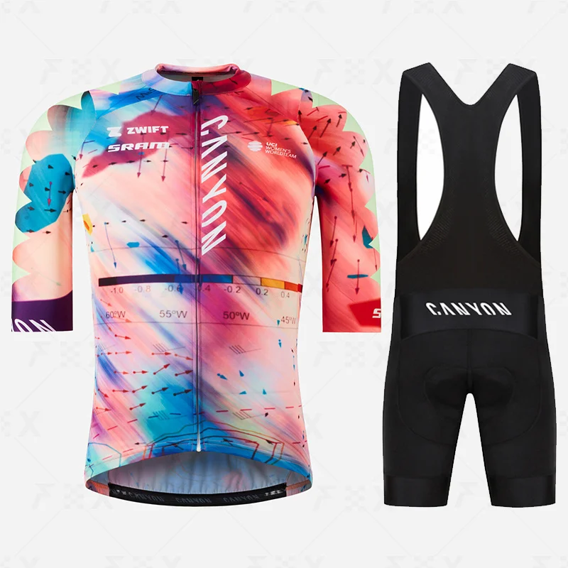 

2023 canyon Cycling Jersey set SYN Summer Cycling Clothing Sports Bike uniform MTB Maillot ropa de Ciclismo Cycling Bib shorts