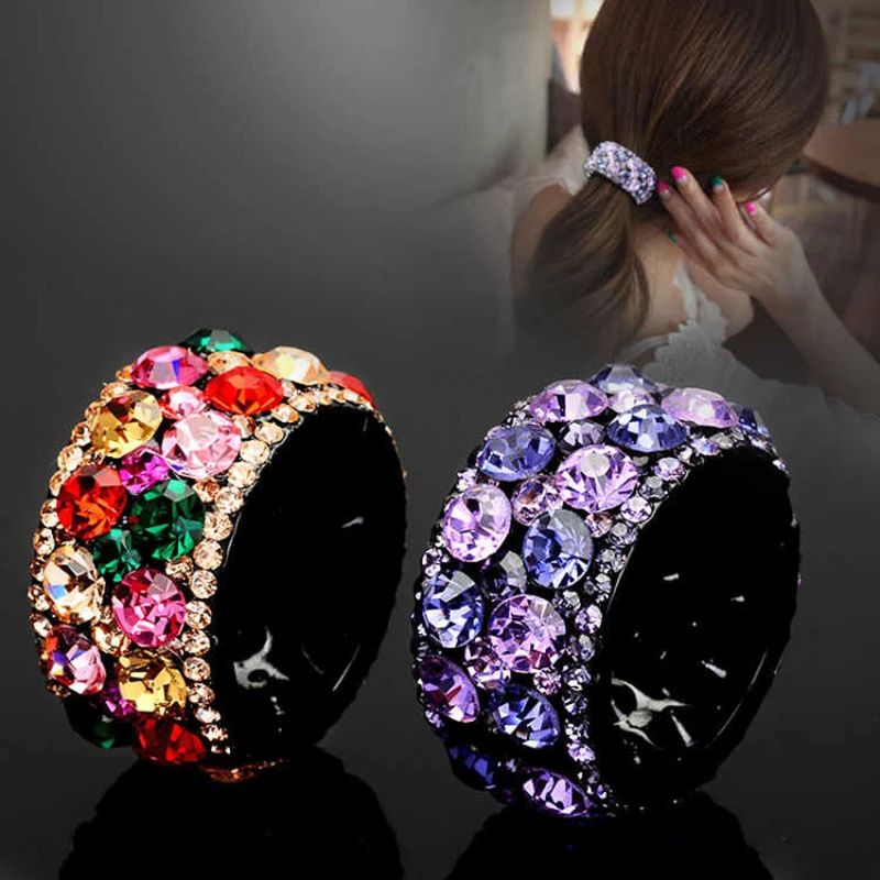 

Shiny Crystal Rhinestone Hair Claws Women Colorful Grab Clips Hairpins Hair Clips Ponytail Bun Headband Barrettes Girls Headwear