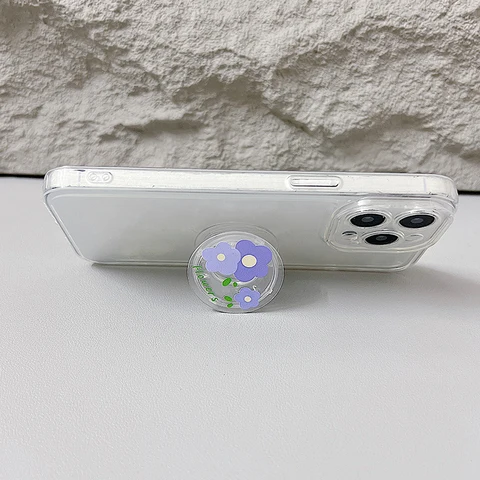Розетка Grip Tok, акриловый клей, материал, прозрачная складная подставка, держатель для телефона с цветочным узором, складная ручка для телефона