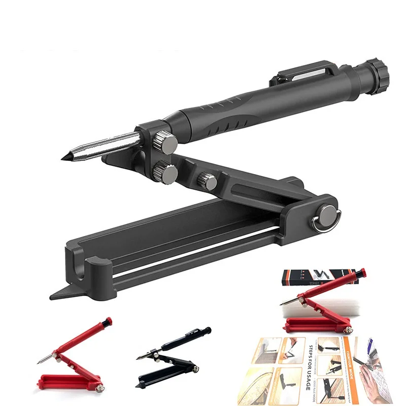 

Multi-function Scribing Tool Adjustable Plastic Metal Profile Scrib Ruler Contour Gauge Scriber DIY Woodworking Compass Tools