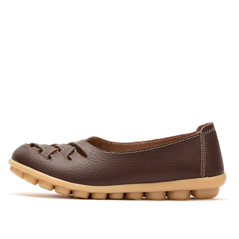 Новая женская обувь Xia Doudou Mama универсальные туфли из натуральной кожи