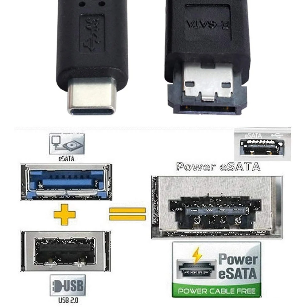 ESATA к USB C кабелю Type папа хост esip HDD кабель для ноутбука ПК