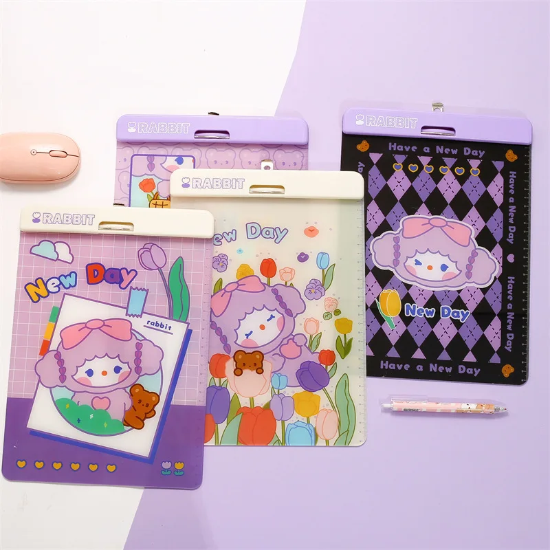 

Ins New Acrylic Clipboard A4 Lovely Rabbit Hard Paper Holder School Students Stationery Supply A461