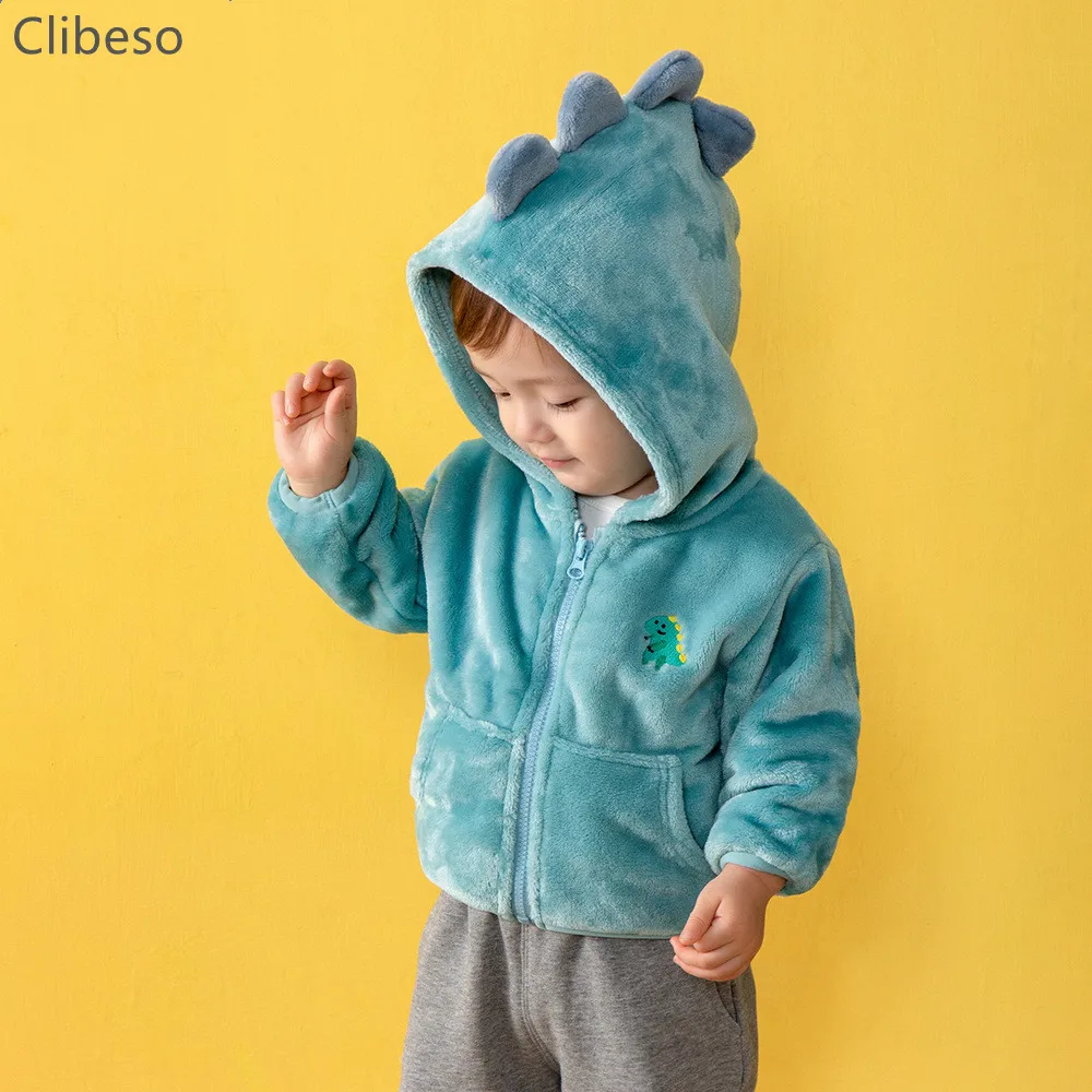 

Children Coral Fleece Zipper Cardigan 2023 Baby Girl Casual Outwear Infant Warm Jacket Newborn Winter Plush Hoodie Fall Clothes