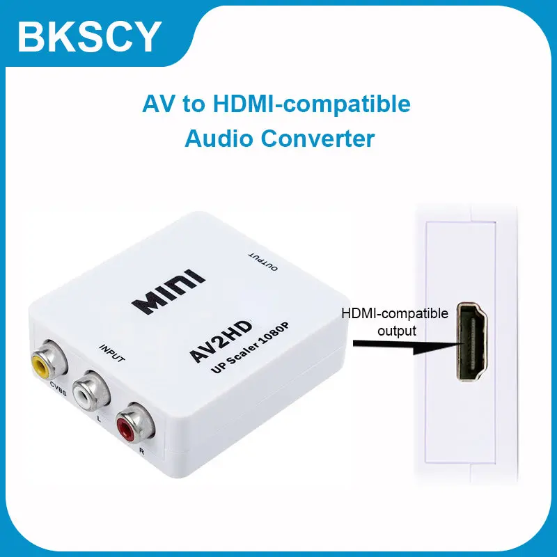 

Адаптер-преобразователь с AV на HDMI совместимый с HD 1080P, HDMI-совместимый с AV аудио и видео кабелем, CVBS AV адаптер с USB-кабелем для ТВ