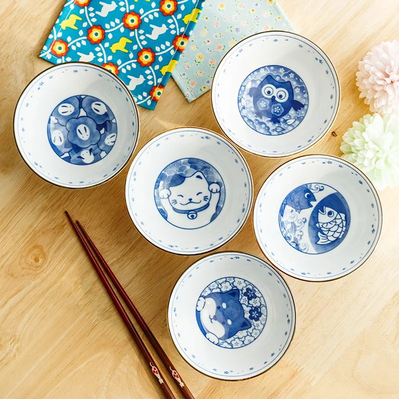 

Cartoon Ceramic Bowl Underglaze Japanese Ceramic Rice Bowl Tableware Salad Bowl Kitchen Accessories Noodle Bowl