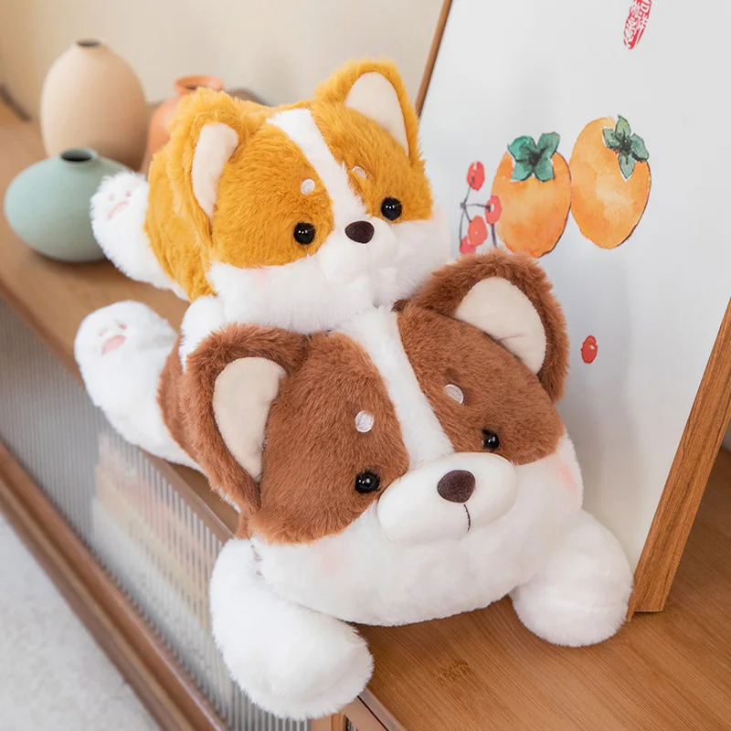

25/40/55cm Simulation Corgi Dog Plush Pillow Toy Cute Stuffed Animals Puppy Plushies Cushion Doll Anime Soft Kids Toys Gifts