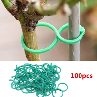 102050100 pcs vine strapping clips for growing upright plant holder green plastic bundled ring garden stand tool vine support