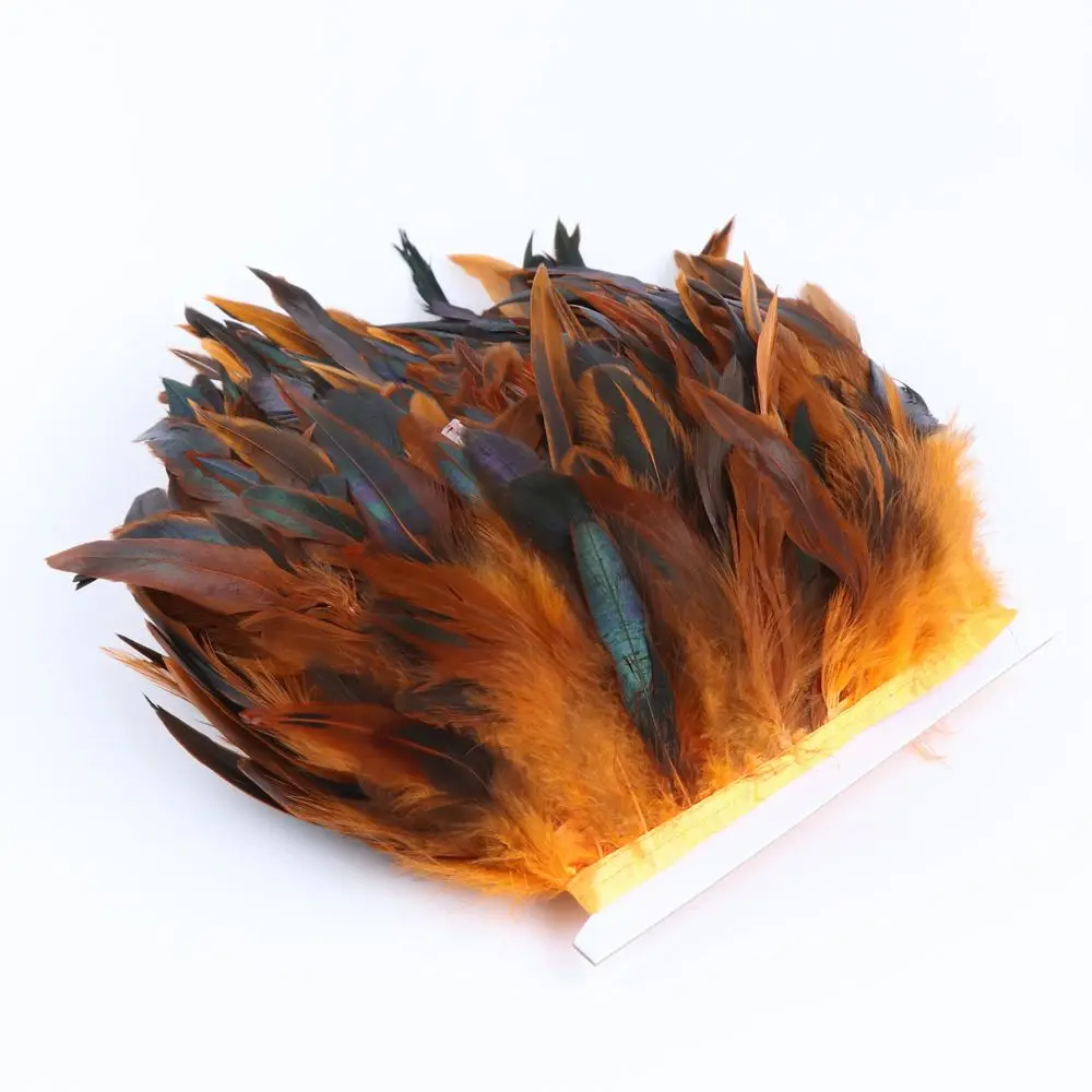 

1 Meter/Lot Chicken Tail Feathers Trim 8-13/15-20/25-30 CM Width Decoration for Party Dresses Clothing Sewing Crafts Plumes