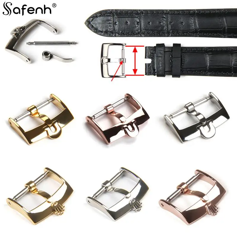 

1pcs Middle Brushed Stainless Steel Watch Pin Buckle 16mm 18mm 20mm Silver Gold Black Leather Watch Band Strap Clasp Accessories