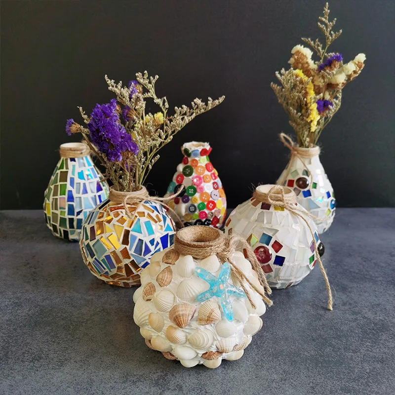 

Handmade DIY Material Bag Semi-finished Product Making Vase Mosaic Creative Wooden Toy Ornament Family Decoration Children Gift