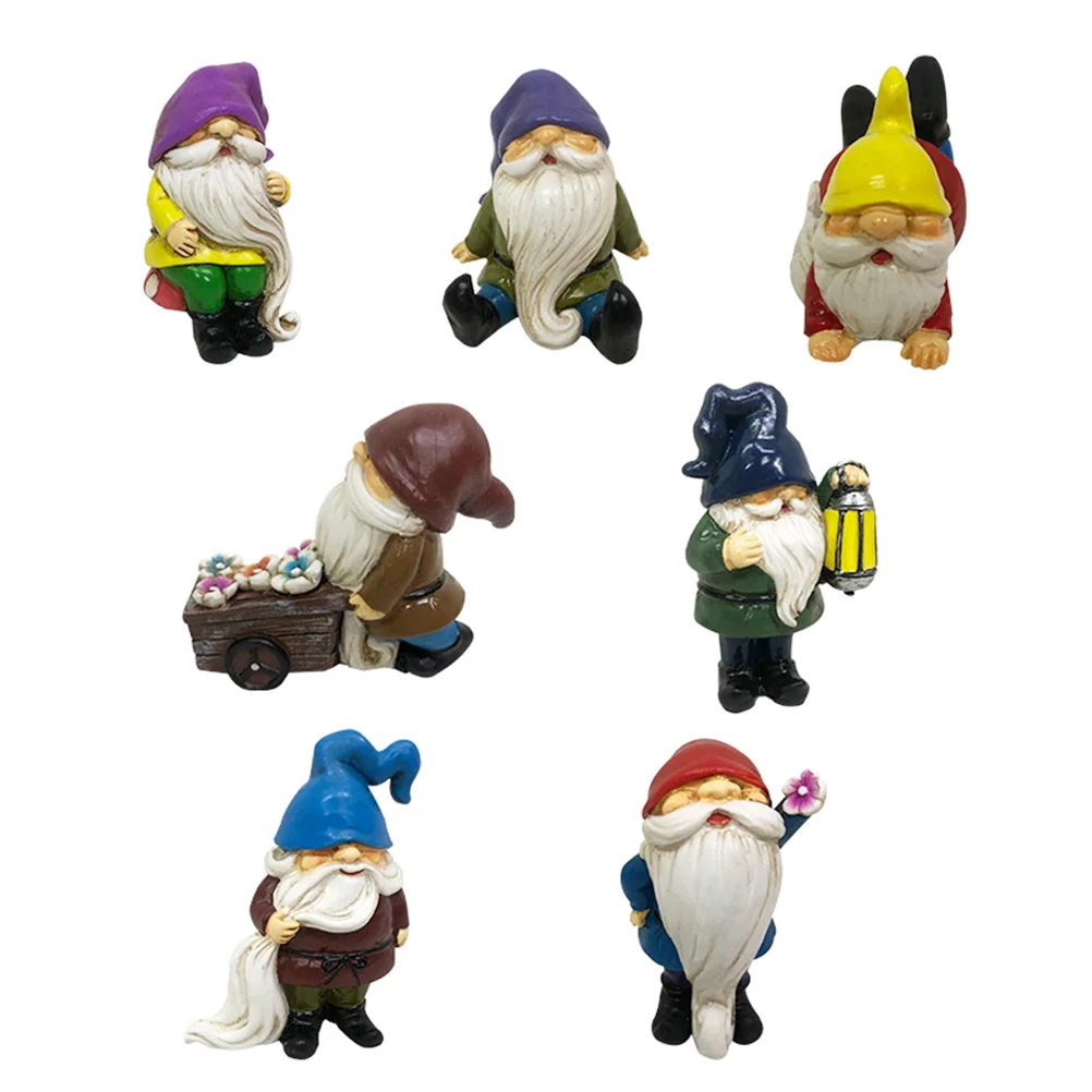 

Gnomes Gnome Miniature Figurines Small Christmas Figurine Fairy Minifigures Fairies Faceless Seven Pot Flower Dwarfs Garden