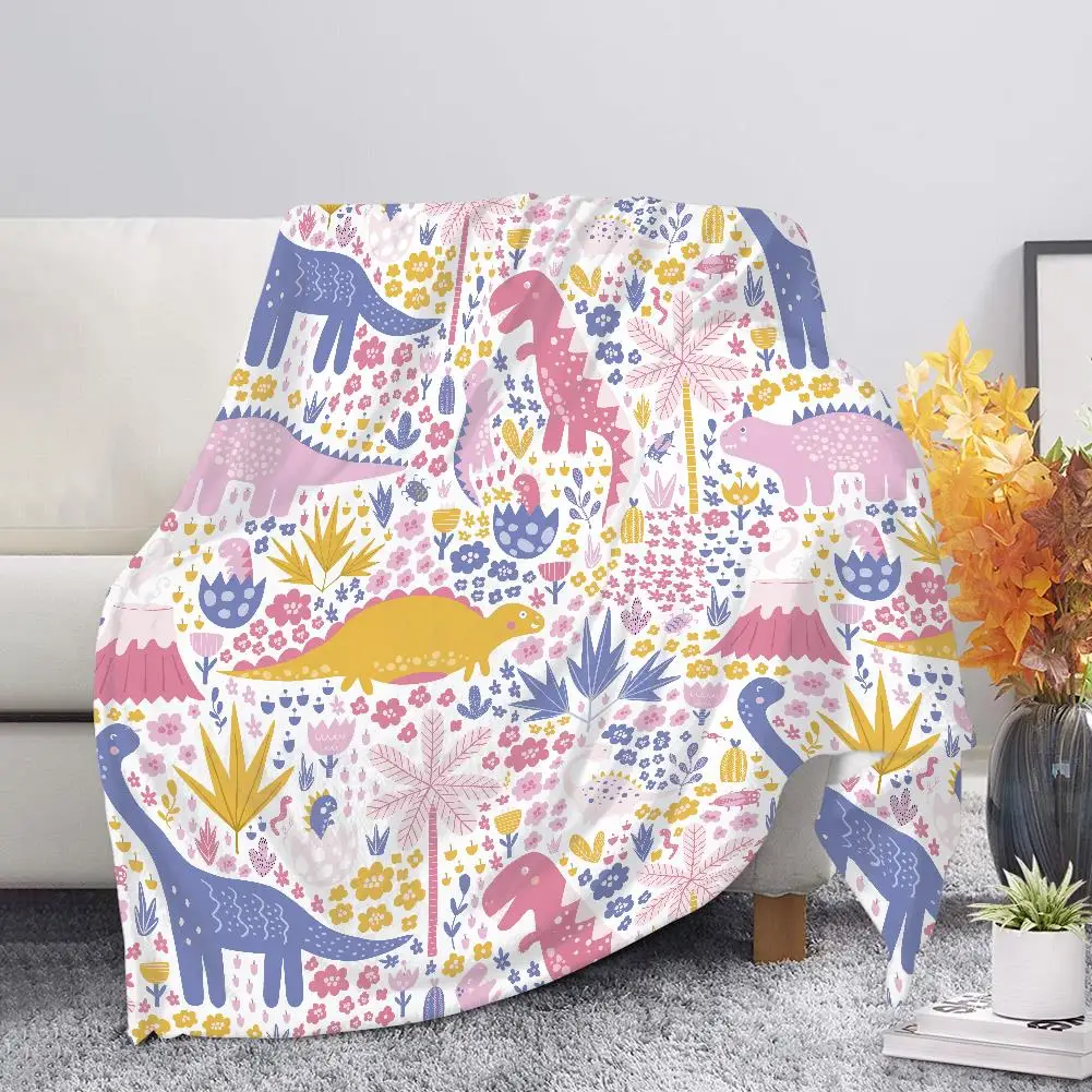 

Fleece Throw Blanket for Sofa Bed Cartoon Dinosaur 3D Print Home Warm Winter Plush Blankets for Beds Kids Travel Sherpa Blanket