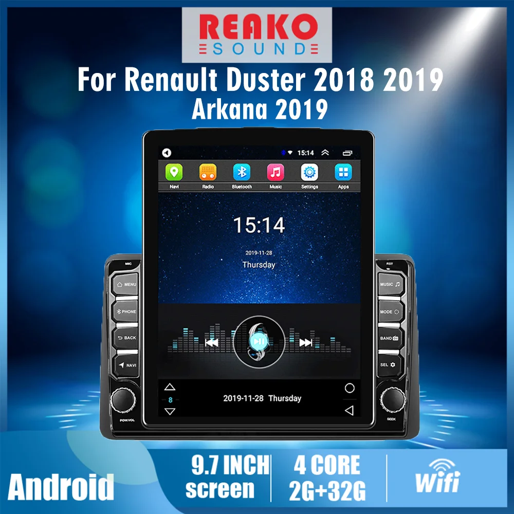 

4G Carplay Autoradio For Renault Duster 2018 -2021 Arkana 2 Din 9.7" Tesla Screen Car Multimedia Player GPS Navigator Android