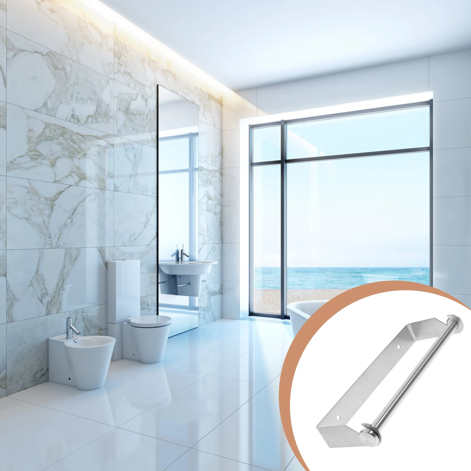 

Towel Bathroom Holder Wall Toilet Rack Bath Shelf Metal Hangers Kitchen Hangerwrap Rod Rail Rails Hand Bar