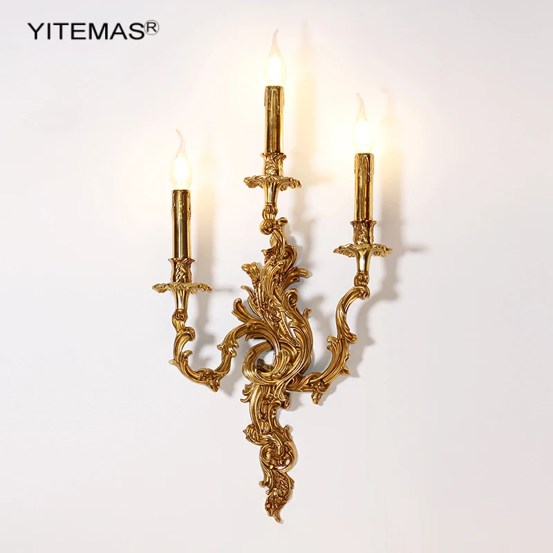 

Copper Wall Lamp Luxury Gold Wall Sconce For Church Villa Hotel Lobby Wall Lights Noble Unique Sconce Wall Lighting Fixtures