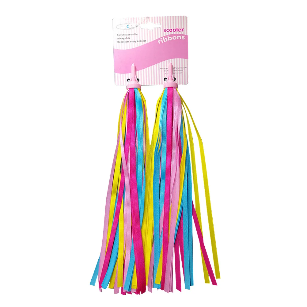 

A Pair Tassel Ribbon Scooter Bike Handlebar Streamer Grips Colorful Streamers Tassel for Children Carrier Accessories ( Yellow