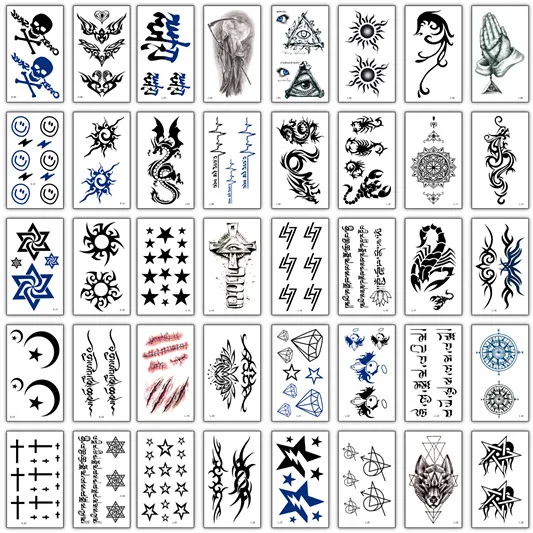 60 шт./компл. Временные татуировки Totem Wolf Dragon временные фальшивые для мужчин женщин