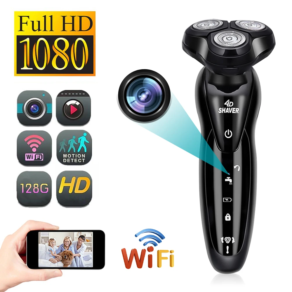 

Electric Shaver Wifi Mini Camera HD 1080P Micro Camcorder Travel Cam Home Security Razor Wireless Monitoring Cam