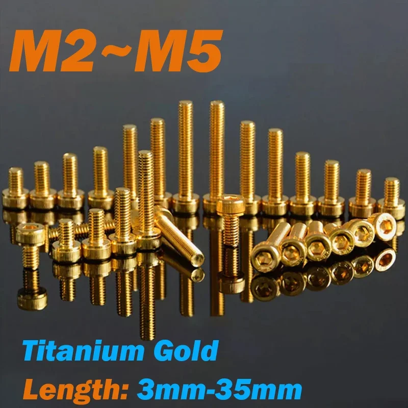 Титановые золотые винты с шестигранной головкой M2-M5 12.9
