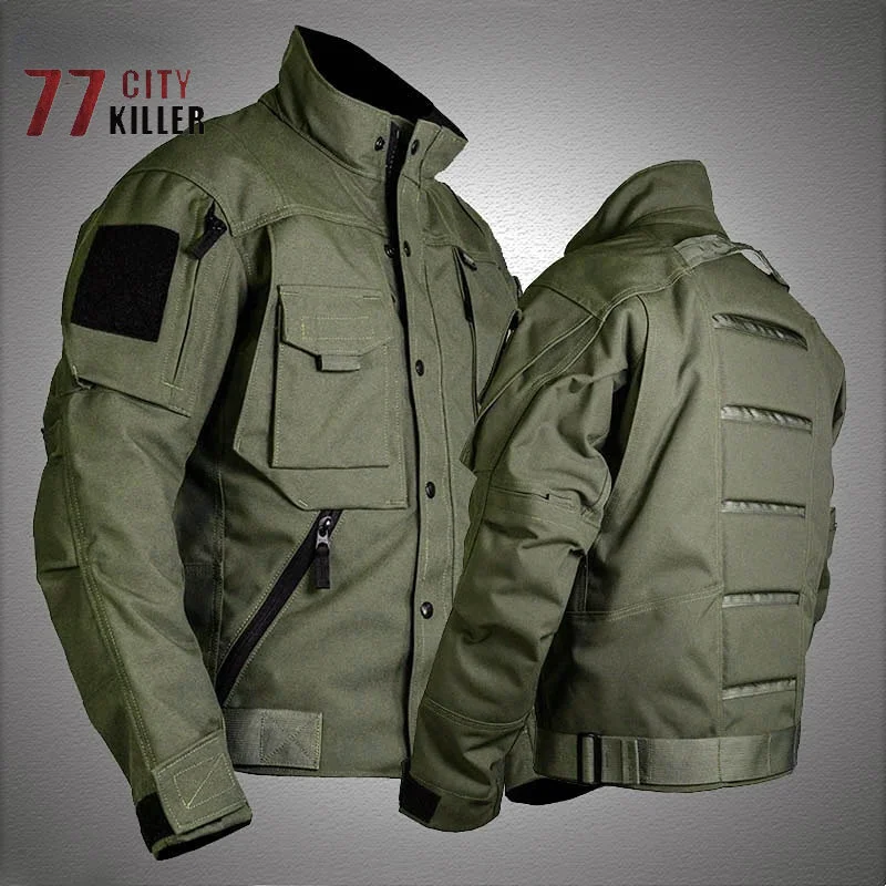 

Military Tactical Men's Jacket Outdoor Sports Mountaineering Ski Warm Windproof Loose Coat Pocket Zipper Wear-resistant Jackets
