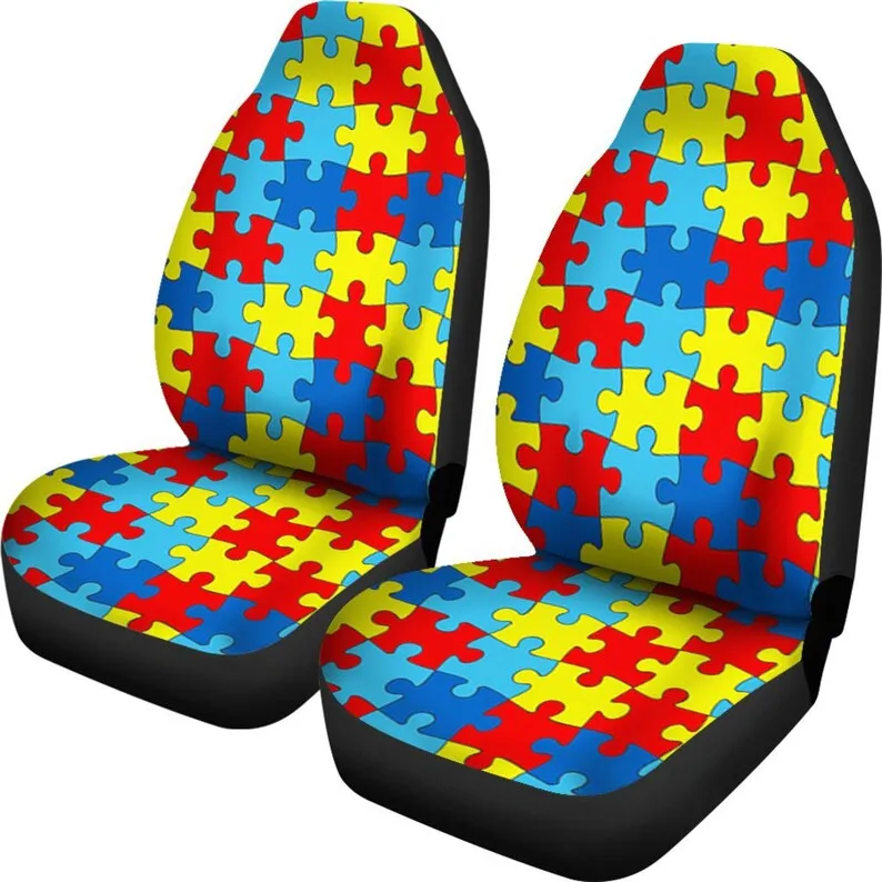 

Autism Seat Covers (Set Of 2) / Autismprint Car Seat Covers (Set Of 2) / Colorful Car Seat Covers (Set Of 2)