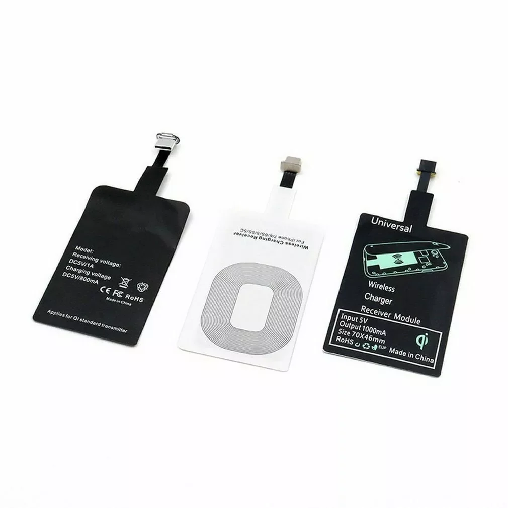

Wireless Charger Receiver Universal Charging Adapter Support LED Micro USB Type C For iPhone 5 6 7 Android Induction Receiver