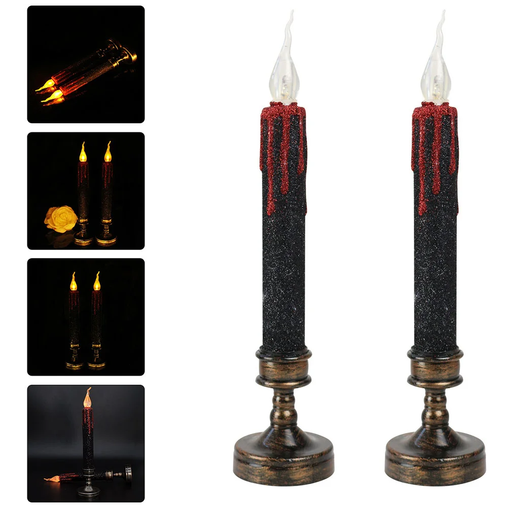 

2Pcs Decorative Lights Electronic Candle Lamps Ornaments (Assorted Color)