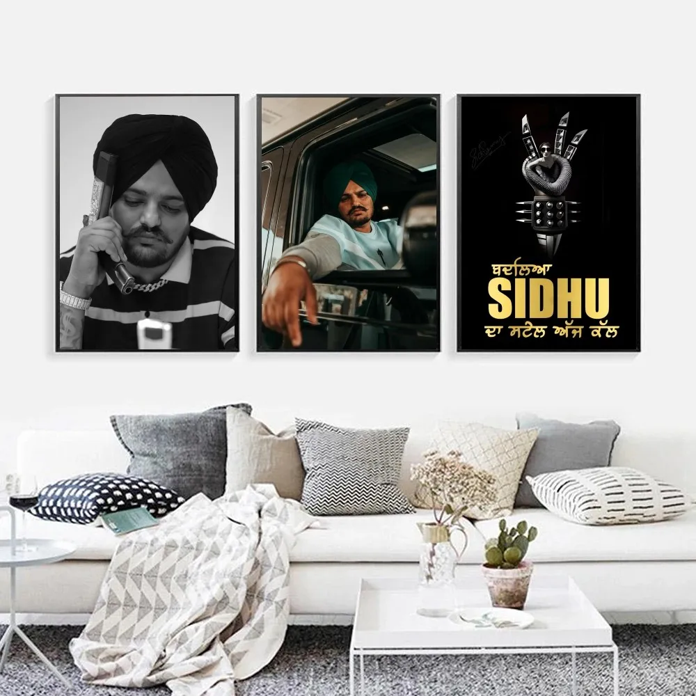 Sade Leval De Ni Haan Diye Sidhu Moosewala Poster Kraft Club Bar Paper Vintage Wall Art Painting Bedroom Study Big Szie W