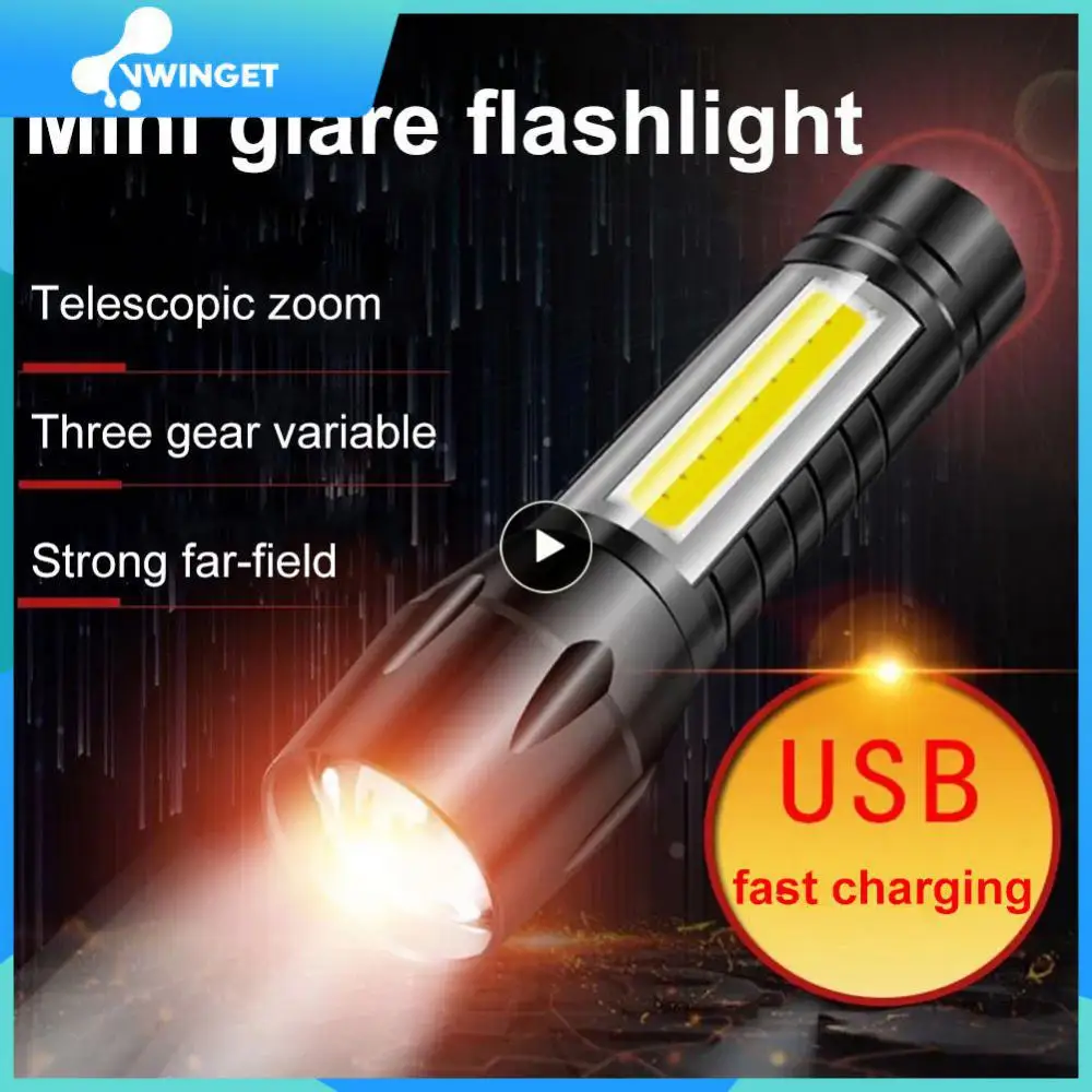 

1 шт. высокомощный перезаряжаемый светодиодный фонарик, миниатюрный зум, уличный фонарь для кемпинга, мощный фонарик, водонепроницаемый тактический фонарик