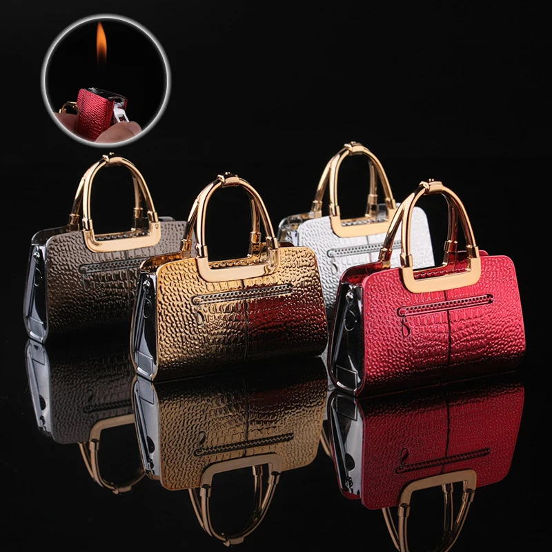 

New Creative Ladies Handbag Lighters For Girls Stylish Butane Gas Portable Inflatable Gasoline Cigar Cigarette Lighter For Women