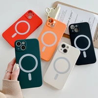 liquid silicone magnetic case for iphone 11 13 12 pro max mini x xs xr 7 8 plus se wireless charger magsafing magnet back cover