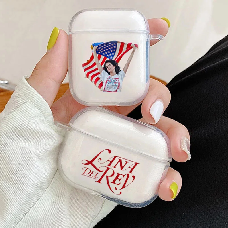 Lana Del Rey Singer Kraft Soft Transparent Case for Apple Airpods Pro 3 2 1 Wireless Bluetooth Earphone Cover Airpod Case