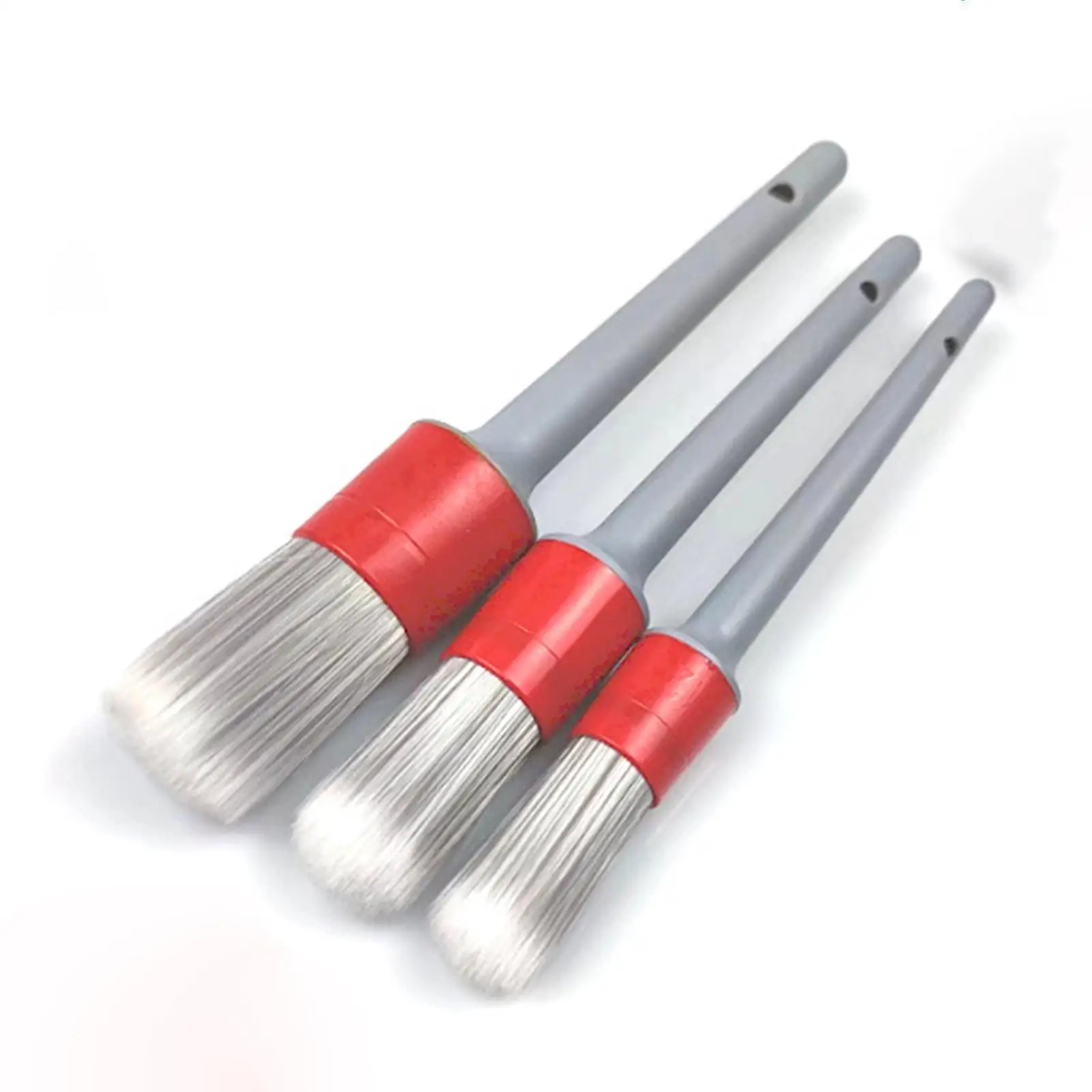 

3x Auto Detailing Brush Set Soft Auto Detail Brush Kit for Wheels Seats
