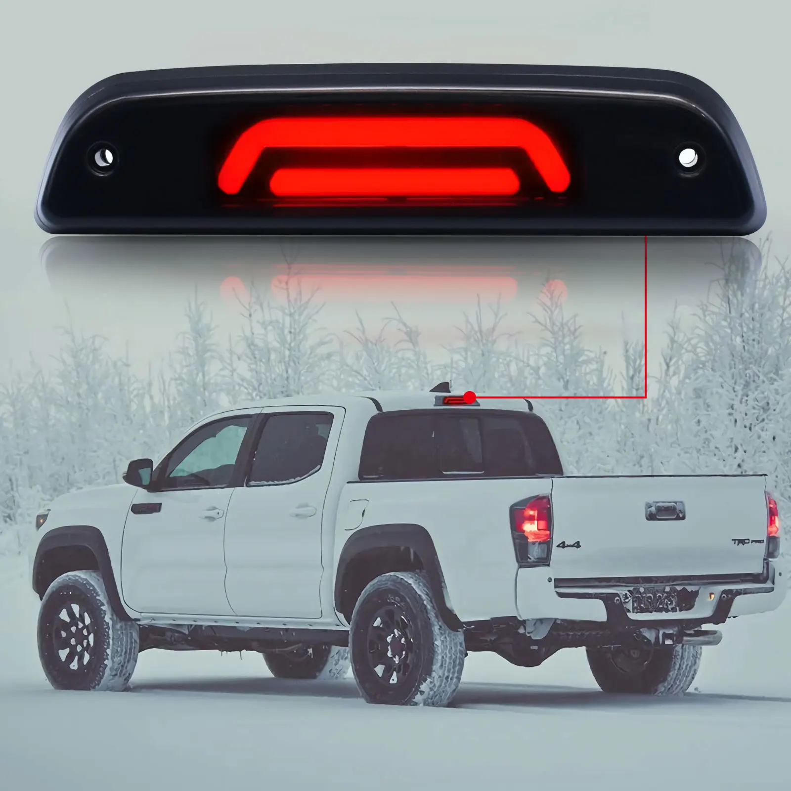 Фото Для Toyota Tacoma 1995-2017 дымчатый светодиодный 3-й третий стоп-сигнал, задний грузовой фонарь с высоким креплением, задний фонарь для пикапа, задние стоп-сигналы №3