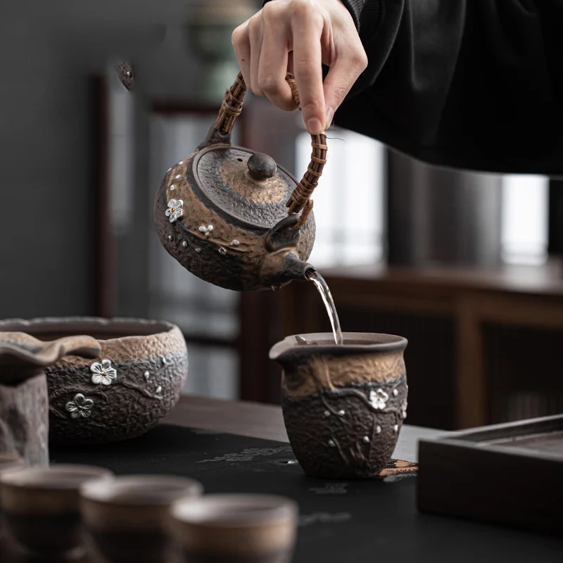 

Gaiwan Chinese Tea Set Kung Fu Infuser Pair Luxury Puer 6 Persons Tea Set Traditional Style Maker Taza De Te Silent Drink AB50TS