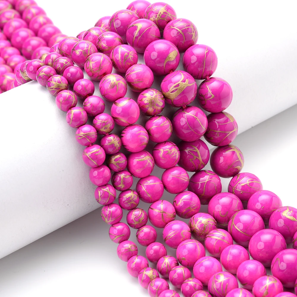 

Бусины Из розового красного золота, зеркальные бусины, натуральные круглые бусины россыпью для изготовления ювелирных изделий «сделай сам...