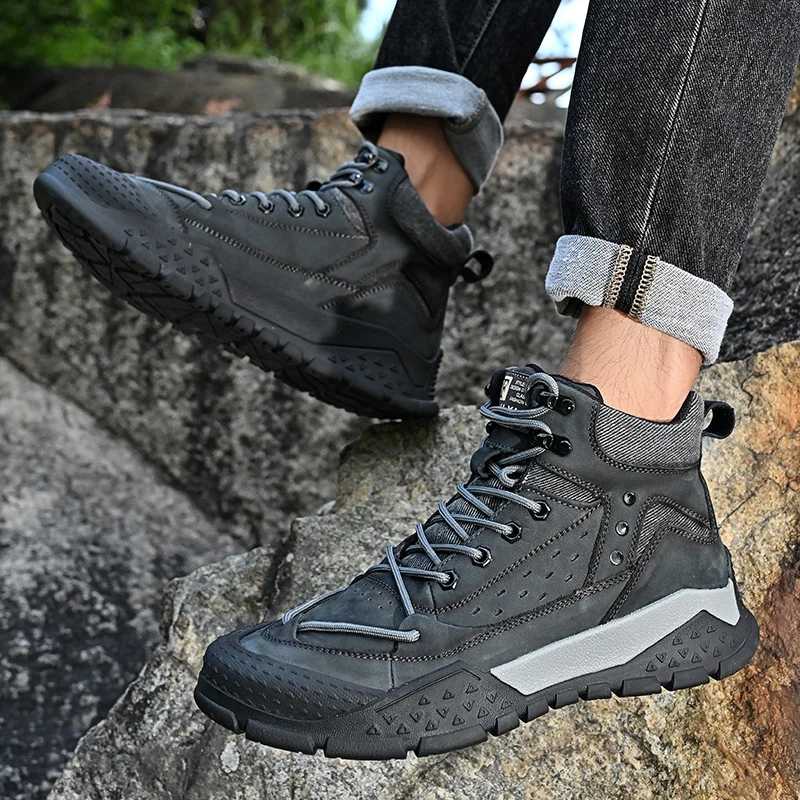 Стильная уличная походная обувь для мужчин качественные износостойкие
