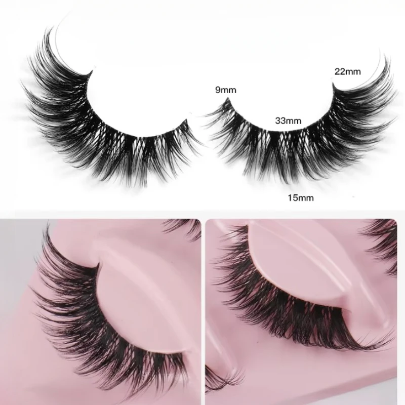 Накладные ресницы из искусственной норки кошачий глаз 5 пар