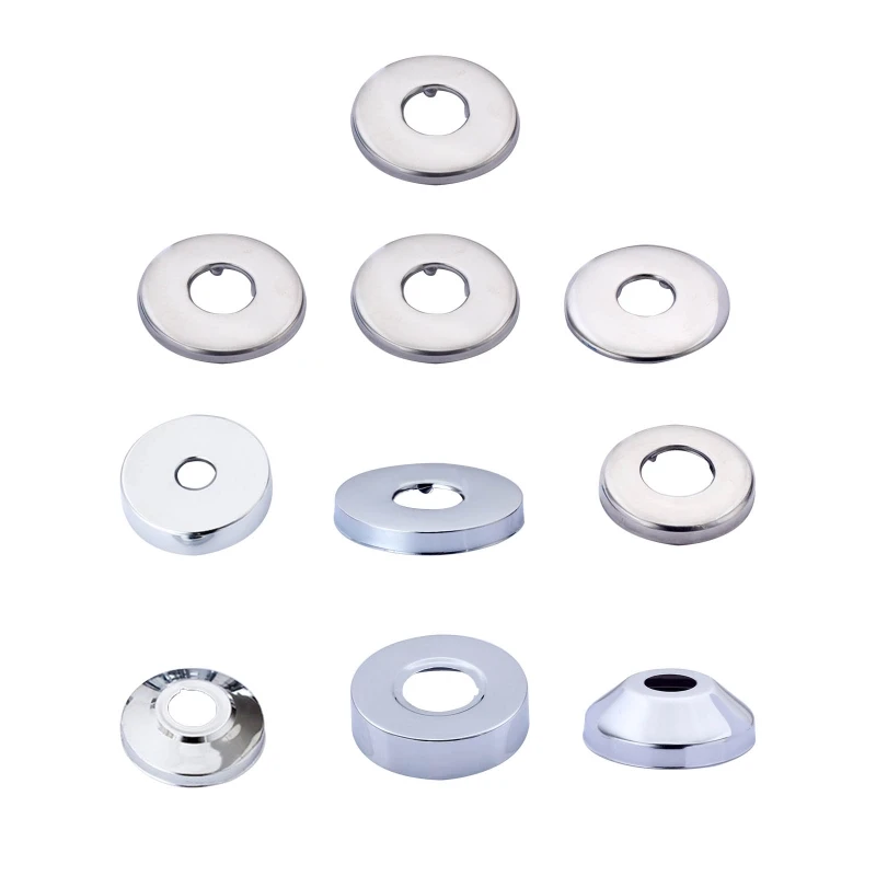 

67JB Self-Adhesive Wall Split Flange Escutcheon Cover Plate Shower Faucet Decorative Cover Chrome Finish Stainless Steel
