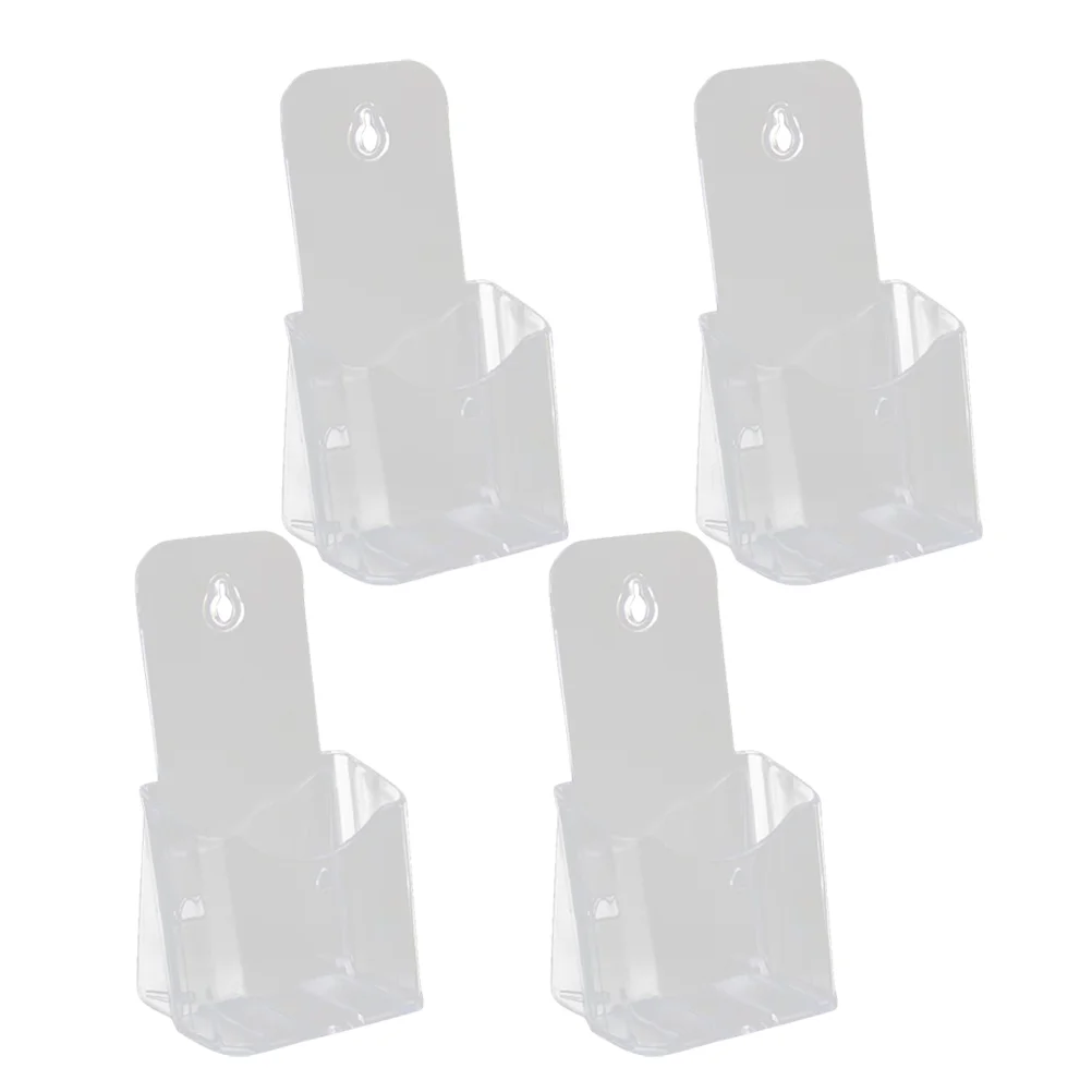 

4pcs Acrylic Brochure Holder Stand Plastic Display Brochure Holder for Trifold Leaflets