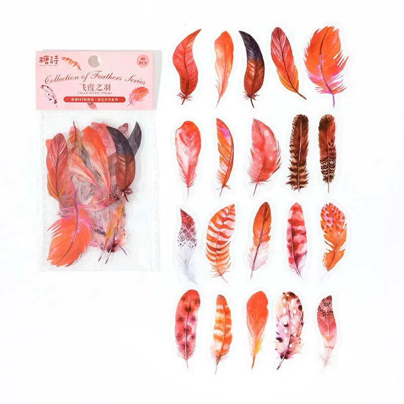 

Набор наклеек птицы и перья Newcaty 40 шт