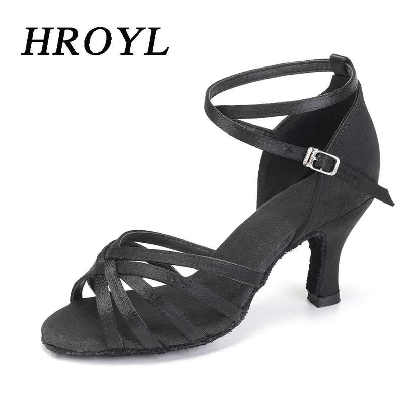 Женская Профессиональная Обувь Для Латинских Танцев Атласная Верхняя Стелька Из