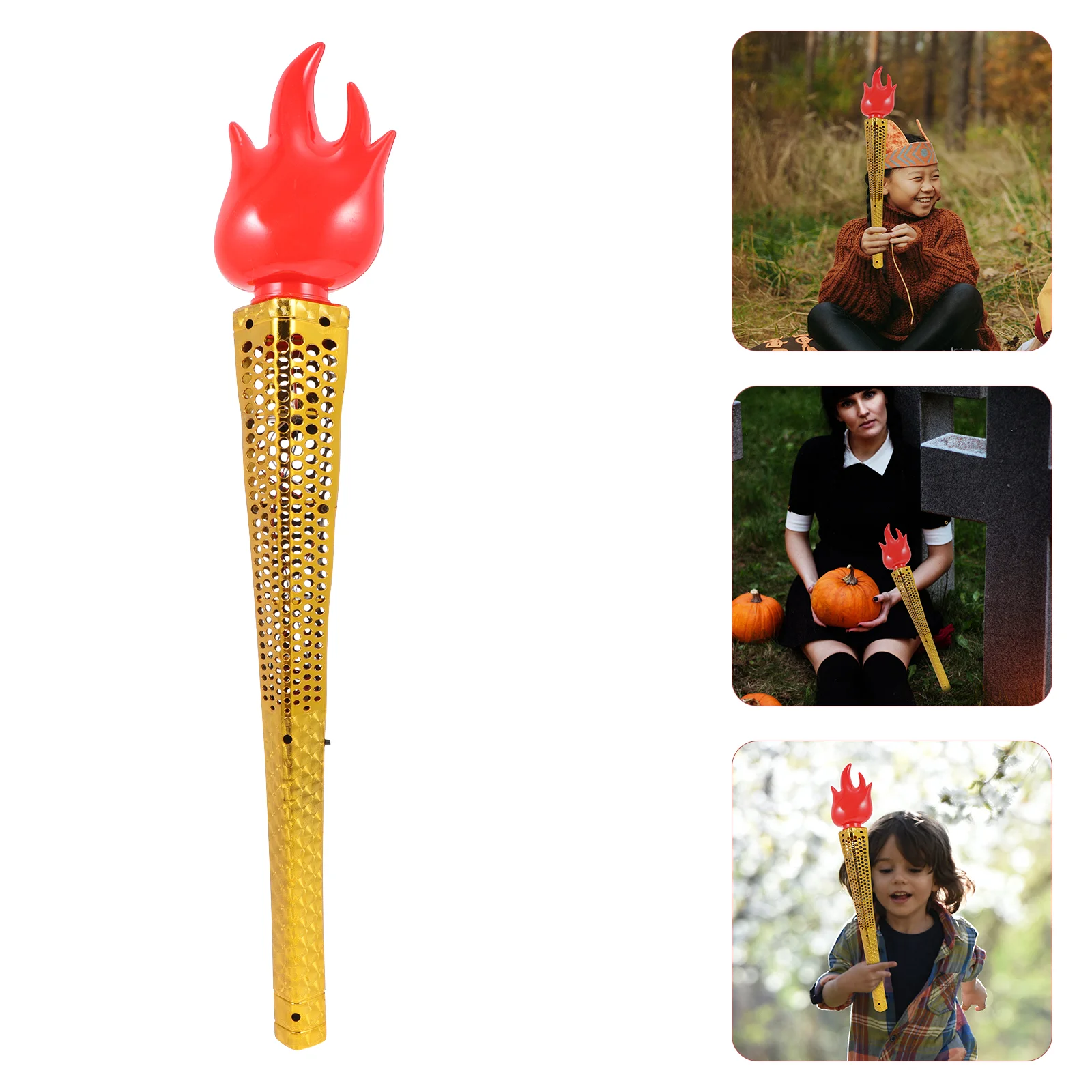 

Torch Torches Toy Fake Prop Kids Plaything Flame Fire Party Glowing Inflatable Plastic Sports Campfire Artificial Decorations