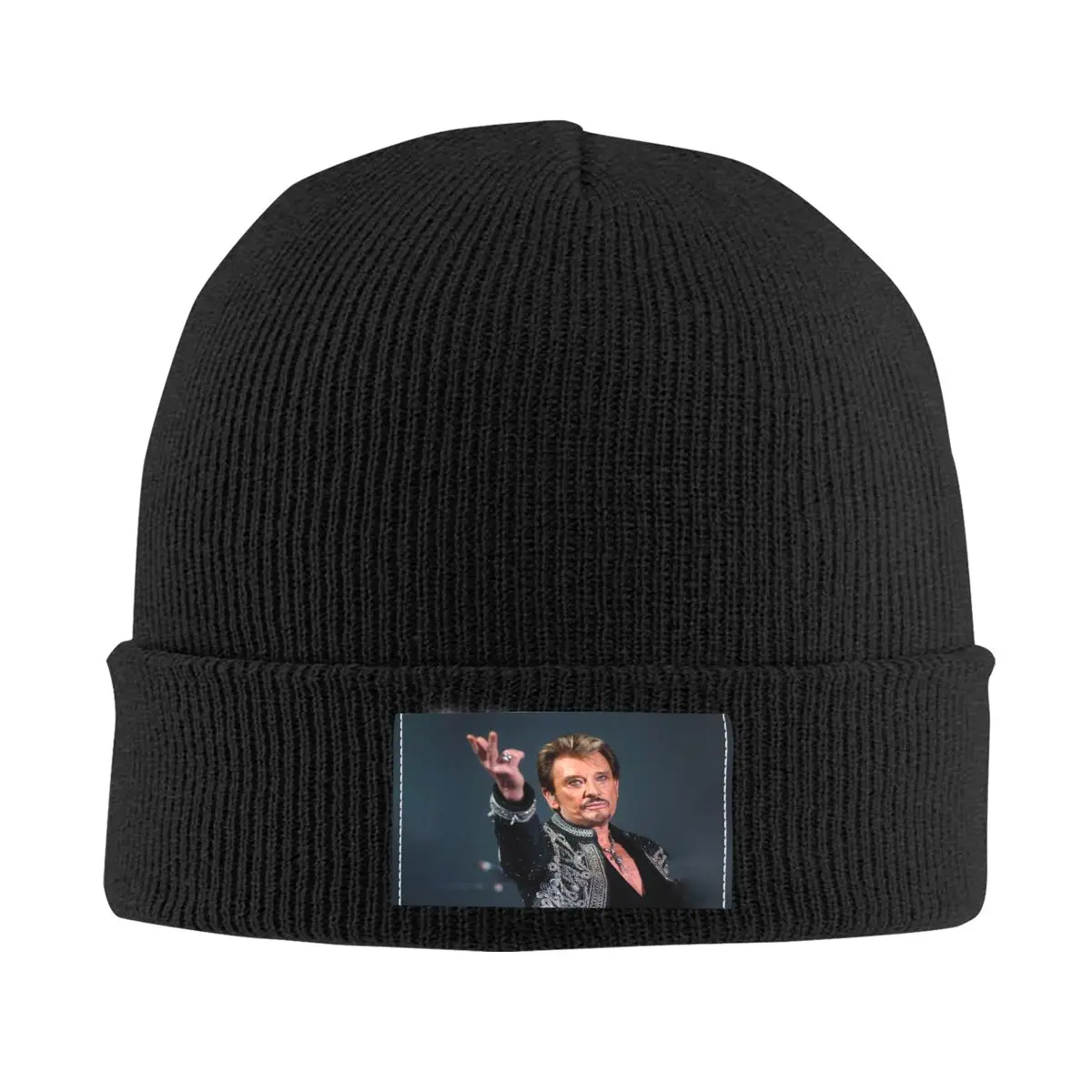 Rock Music Johnny Hallyday Bonnet Hats Hip Hop Knitted Hat For Women Men Warm Winter French Singer Skullies Beanies Caps 1