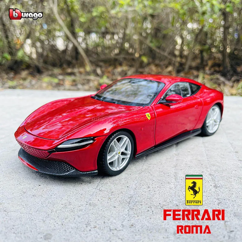 

Bburago 1:24 Ferrari Roma Red Car Model Die-casting Metal Model Children Toy Boyfriend Gift Simulated Alloy Car Collection