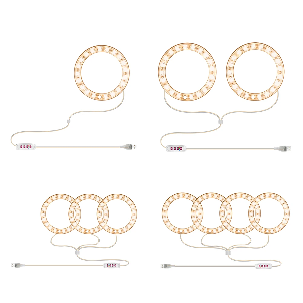 

Sunlight Warm White Phytolamp USB Waterproof Plant Nursery Growth Lighting Lamp LED Dimmable Angel Ring Plant Growth Light