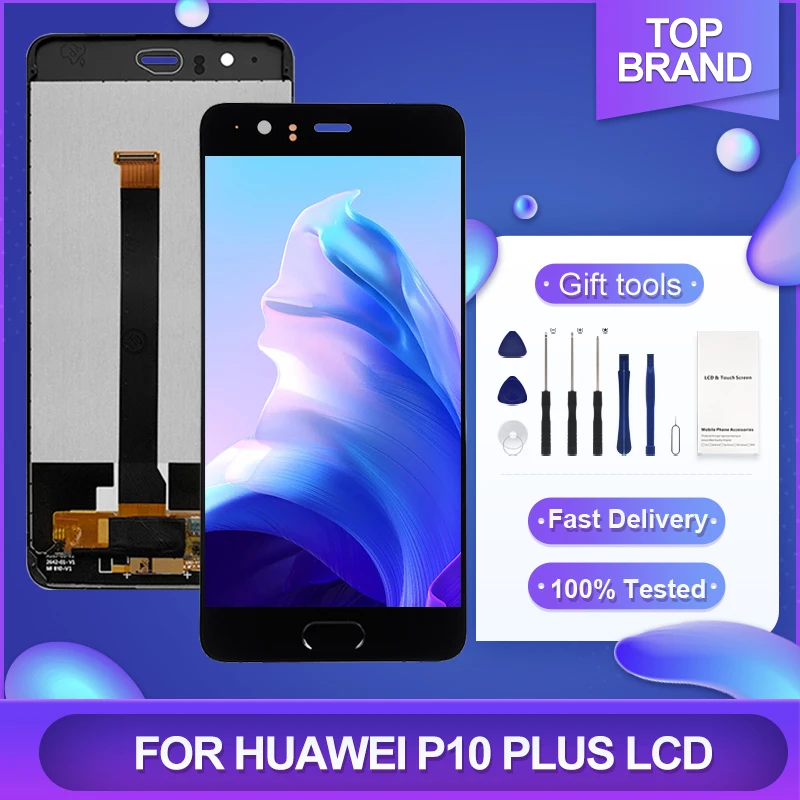 

1Pcs 5.5 Inch For Huawei P10 Plus Lcd Touch Panel Screen Digitizer VKY-L09 VKY-L29 Display Assembly Repair Parts With Frame