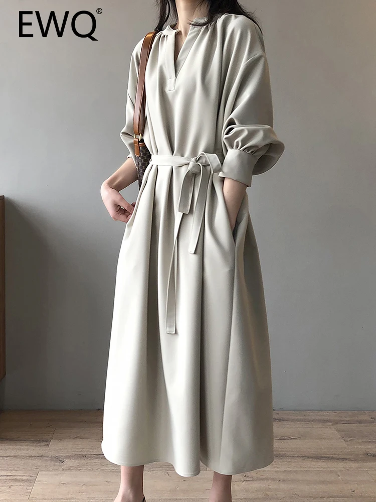 

Женское шифоновое платье с V-образным вырезом и длинным рукавом